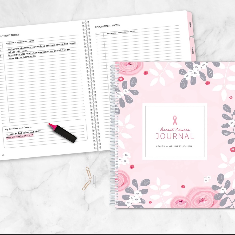 🎀 Breast Cancer Journal, workbook, planner | NEW